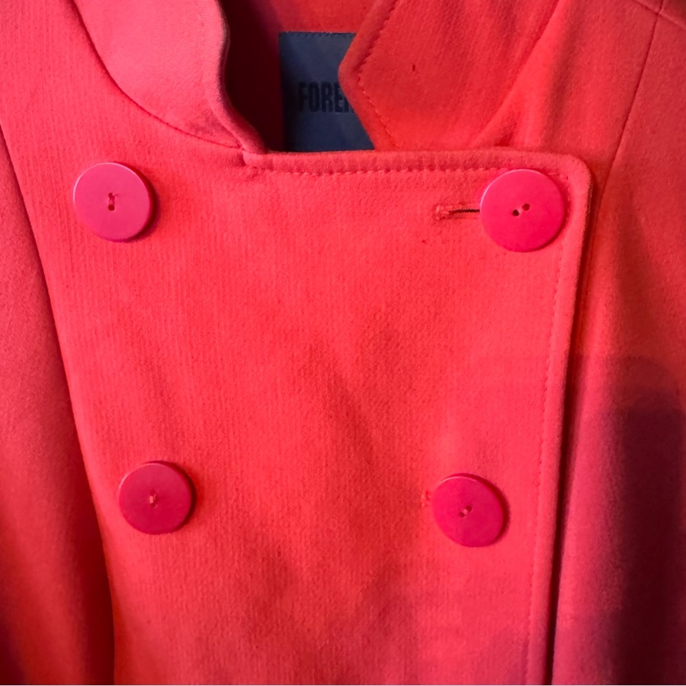 Stunning Deep Coral Forenza Double-Breasted Coat, size XS - Picture 3 of 8